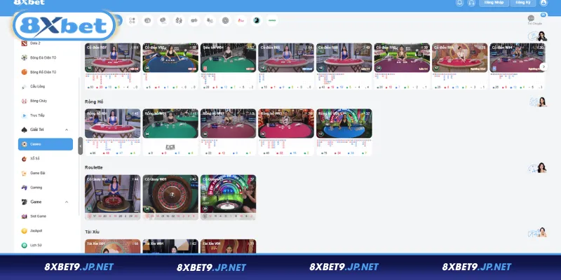 Các bàn chơi nổi bật tại Casino 8XBET