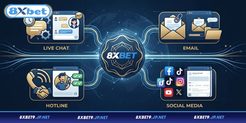 Các cách liên hệ bộ phận chăm sóc khách hàng 8XBET