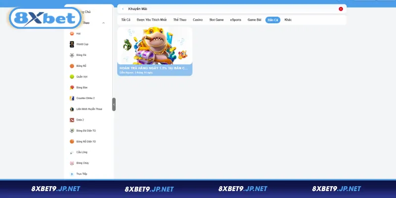 Giới thiệu tổng quan về khuyến mãi bắn cá 8XBET