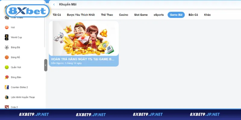 Khám phá sức hút của khuyến mãi game bài 8XBET