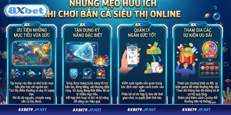 Những mẹo hữu ích khi chơi bắn cá siêu thị online